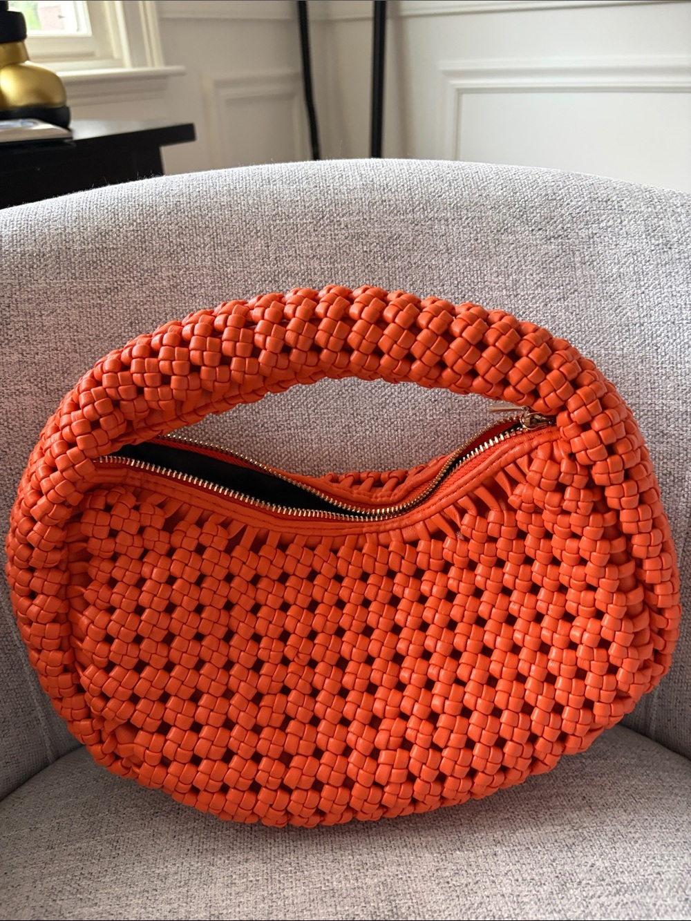 Sincerly Jules Braided Orange Shoulder Bag - Picture 5 of 6